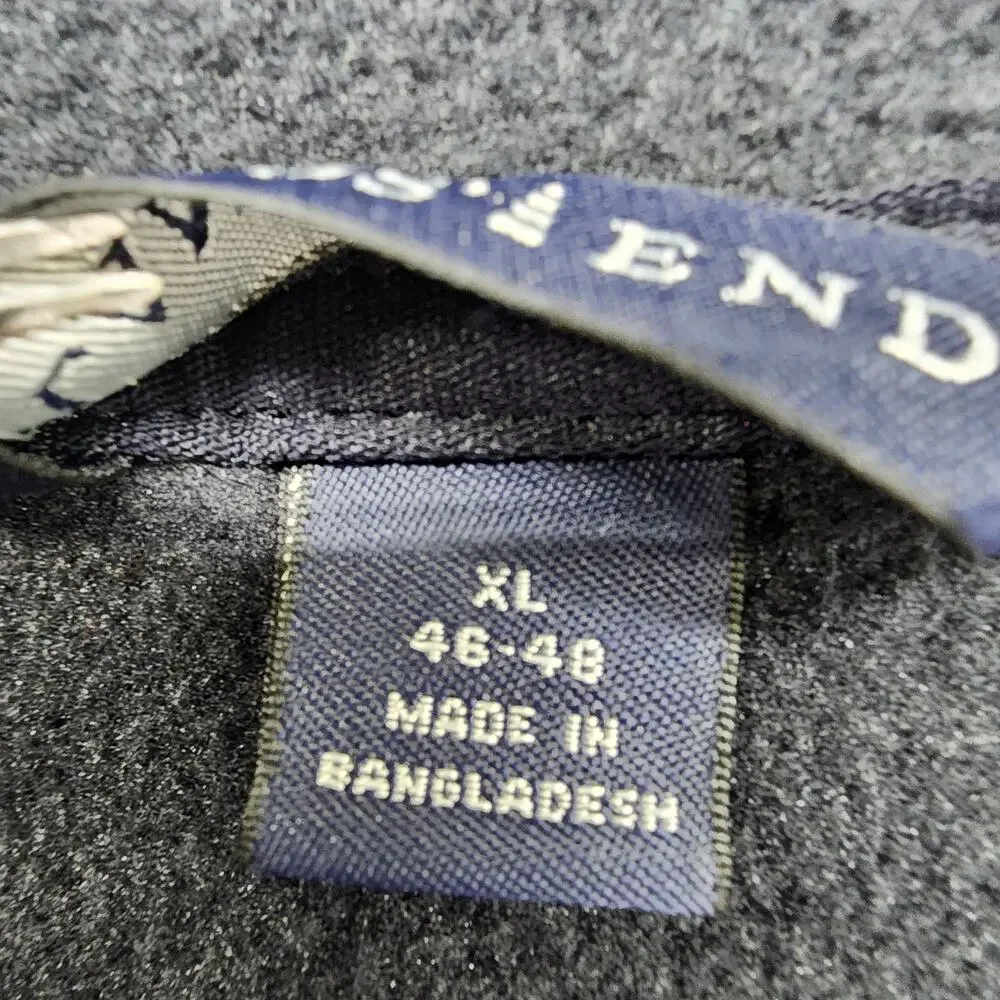Lands‎ End Vest Mens XL Blue Fleece Full Zip Sleeveless Pockets Outdoors Casual